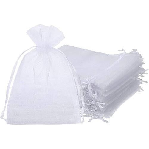 100 Saquinhos Organza, Sacos Brancos 10x15 Cm Lembrancinhas