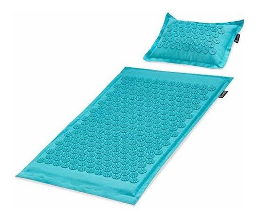 Tapete De Acupresion Para Dolor De Espalda Con Almohada Azul