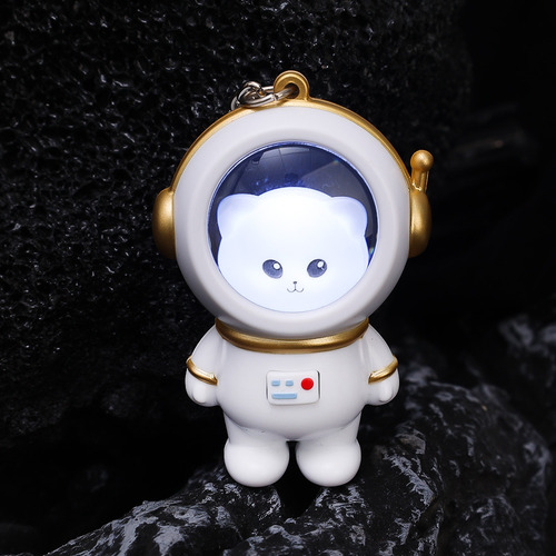 Llavero Dorado Con Forma De Astronauta Con Luz Nocturna