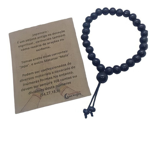 Imagem 2 de 3 de Pulseira Japamala 27 Contas Madeira Preto Budista Masculino