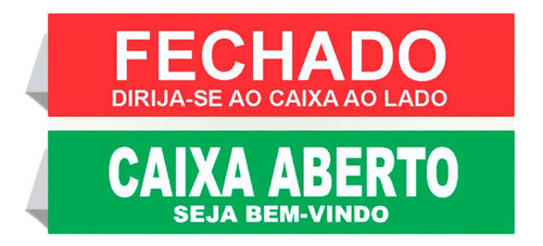 4 Placas Caixa Fechado Display 30x7cm Frente Aberto Balcao