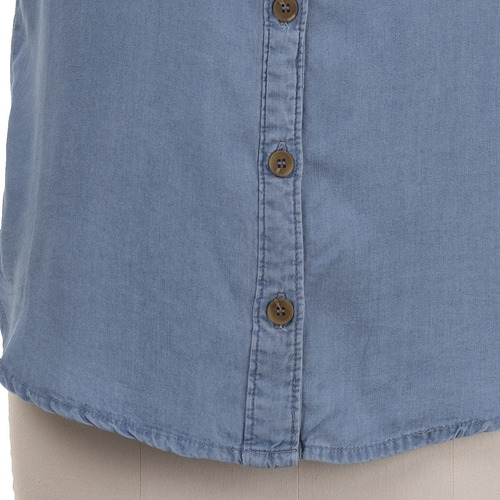 Imagen 4 de 6 de Blusa Vestir Holgada Bolsas Botones Manga Caída Fresca.