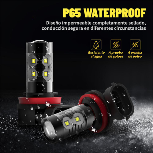 Kit De Focos Led 8000lm Luz Alta/baja/niebla Para Toyota