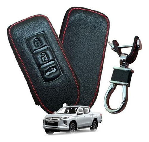 Funda Llave Piel 3 Botones For Mitsubishi L200 2021 2022