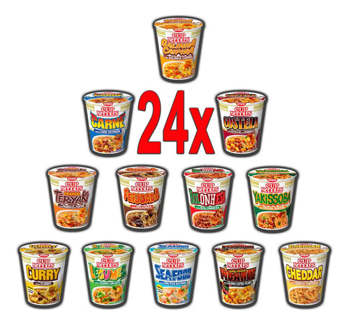 Cup Noodles Atacado 24 Copos Frete Grátis 12 Sabores Sortido