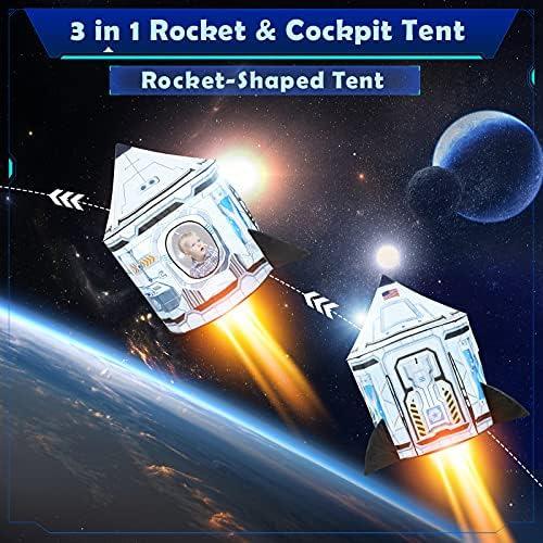 White Rocket Ship Kids Ball Pit Con Play Tent Y Play Tunnel,