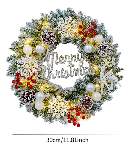 Artificial Christmas Wreath Festive Door Hanging Wreath 30cm