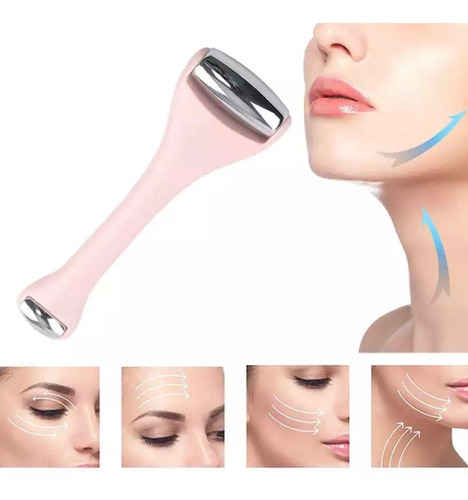 Rodillo Metálico Doble Masajeador Facial Terapia Ice Roller