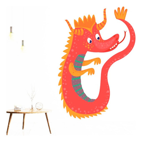 Vinilo Adhesivo Pared Infantil Dragon 100cms Full Color