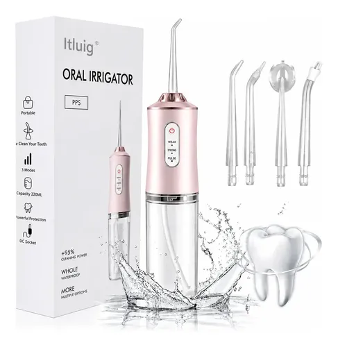 Irrigador Oral Bucal Limpeza Elétrico Bivolt Portátil Dental Gengiva Jato D'água 3 Níveis De Pressão Recarregável Itluig Tech