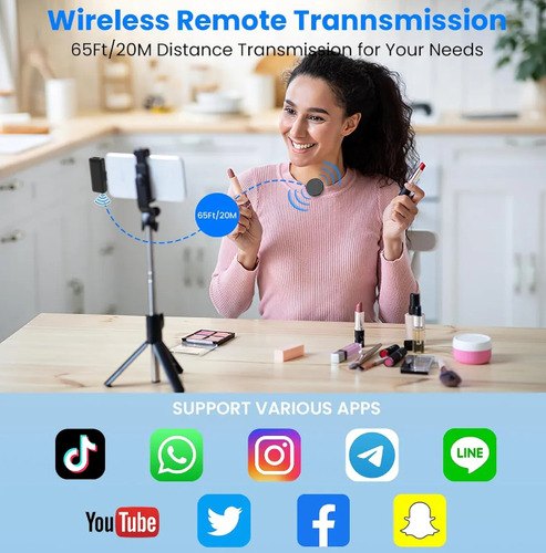 Micrófono Magnético Corbatero Inalámbrico Bluetooth Celular Negro
