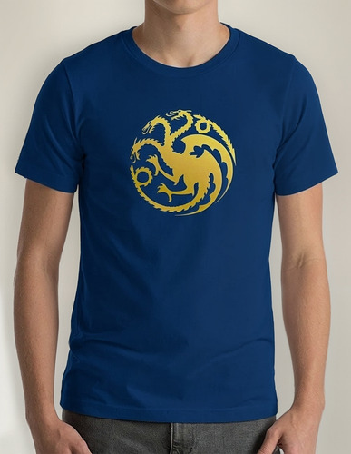 Polera Dragon Medieval Escudo Fuego Moda Hombre