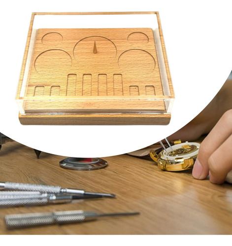 Caja De Almacenamiento Con Bandeja Para Piezas De Reloj,