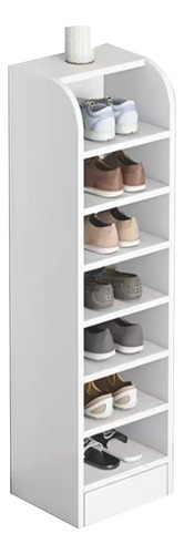 Zapatera Blanca De 8 Niveles, Moderno Pequeña Y Minimalista