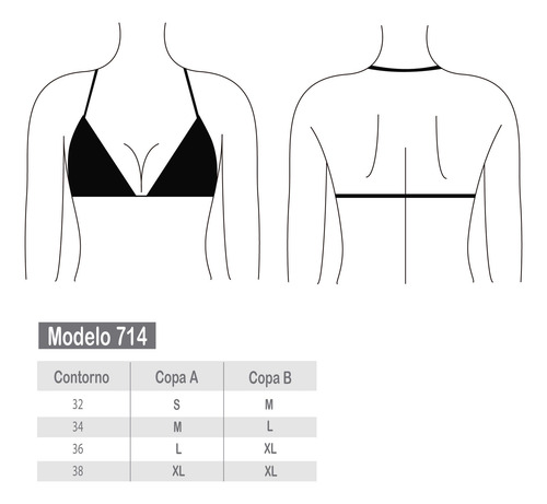 Bikini Triangulo Argolla Negro