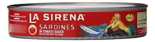 La Sirena Sardinas En Salsa De Tomate Oval Can, 15 Oz