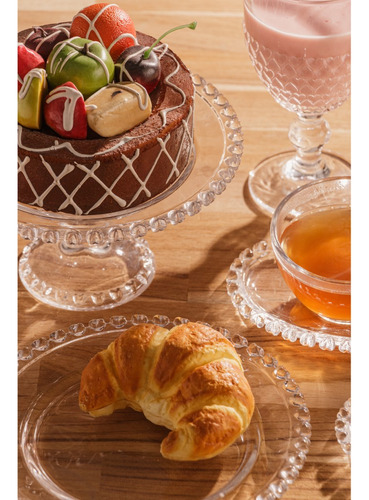 Conjunto De Pratos De Sobremesa De Cristal 6 Pc Coração Lyor