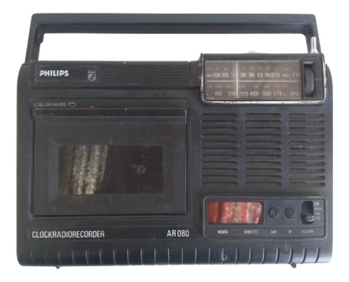 Radio Philips Ar080 Am Fm Reloj Clock Radio Recorder Antigua