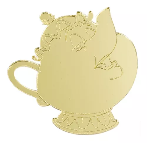 Aplique Princesa Bela Cúpula Acrílico Dourado 5 cm 4 Uni Vivarte - I