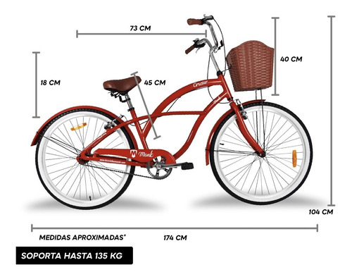 Imagen 6 de 9 de Bicicleta Urbana Aluminio Monk Crusier Rodada 26