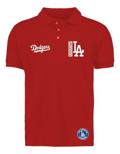 Playera Tipo Polo Los Angeles Dodgers La - Baseball