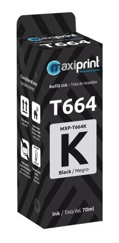 Tinta Maxiprint Epson (t664 K / T664 M / T664 C / T664 Y)