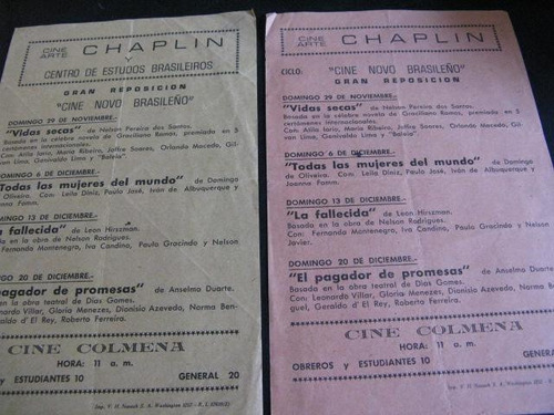 Burun Danga: Brochure Folleto Cine Arte Chaplin  B1-b11 Bhh