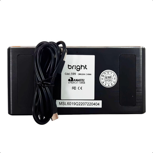 Carregador Sem Fio Com Caixa De Som Bluetooth - Preto - 599