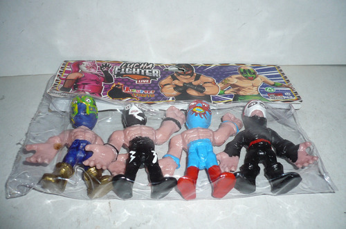 Luchadores Octagon Rayo Set De 4 Juguete Lucha Libre Bootleg