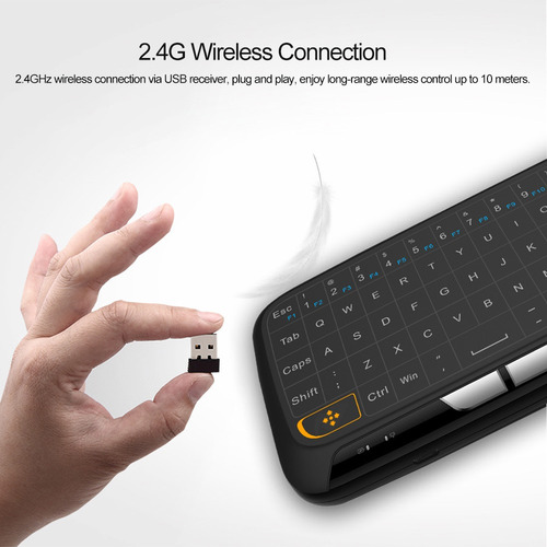 Teclado Sem Fio H18 2.4ghz Controle Remoto Completo Touchpad