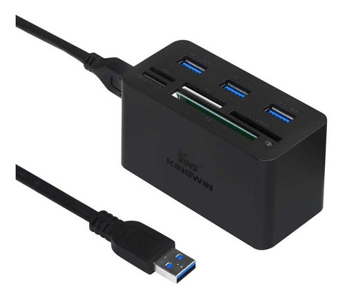 Adaptador Hub Usb Kingwin Con Lector De Tarjetas De Memoria