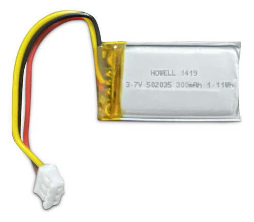 Bateria Lipo 300mah 3.7v 1s 3 Fios 50x20x35 3,7v Lithium