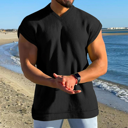Playera Sin Mangas Tipo Gofre Sin Mangas Con Estampado De Ch