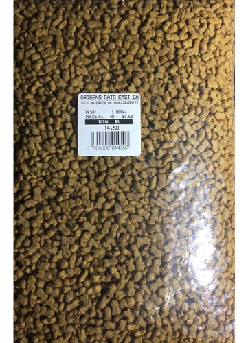 Kit 2 Kg Ração A Granel Origens Gato Premium Salmão Castrado