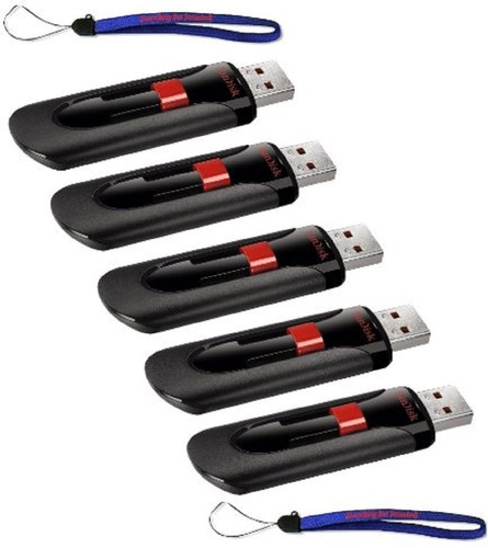 Pendrives Usb 2.0 De 32 Gb Sandisk Cruzer 5-pack + Cordones