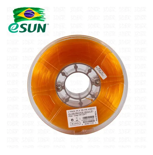 Filamento 3d Esun Pla 1,75mm 1kg Cor Glass Orange