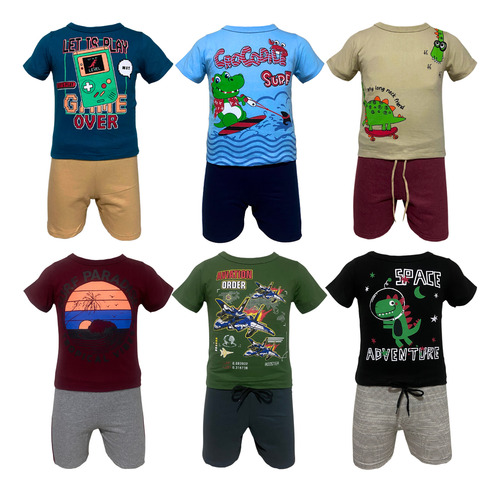 Kit 5 Conjuntos Infantil Masculino - Alta Qualidade Algodão
