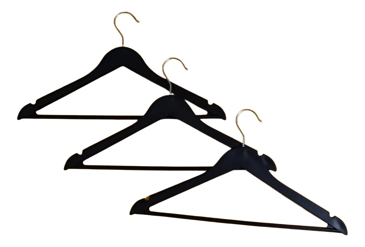 Cabide De Roupa Adulto Premium Organizador Blusas Calças Cor Preto