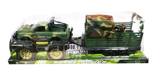 Carro Jeep Militar Con Remolque Carga Soldado Ref. 363f-12