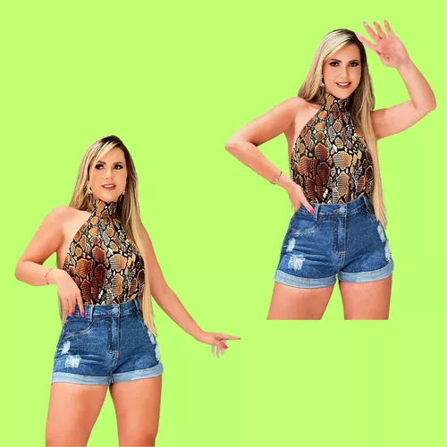 Short Feminino Jeans Curto Cintura Alta Moda Mom Blogueira