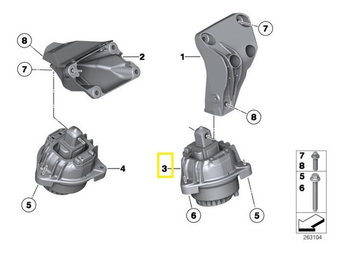 Soporte Motor Derecho Bmw M5 13-16, M6 13-18 Corteco