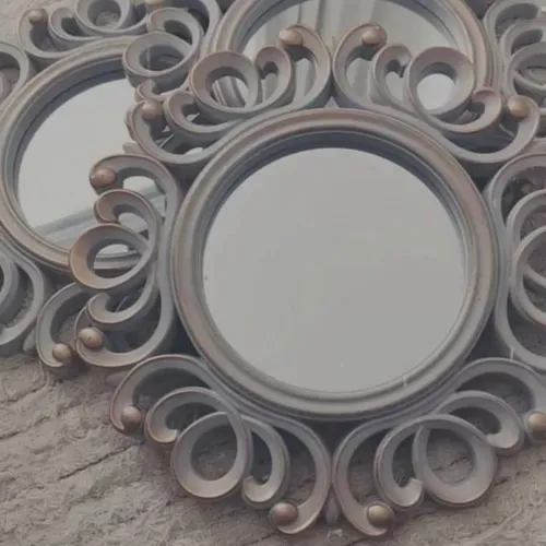 DekoArte - Set de 3 Espejos Decorativos de Pared con Marco Vintage