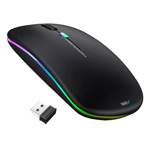 Mouse Inalambrico Bluetooth 2.4g Rgb Recargable Laptop Pc 