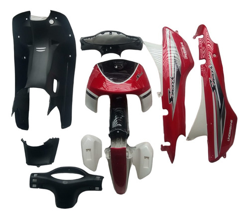 Set De Plásticos Completo Gilera Smash 110 Red/black