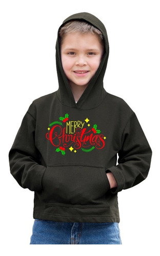 Sudadera Negra De Navidad Infantil De Regalo Merry Christmas