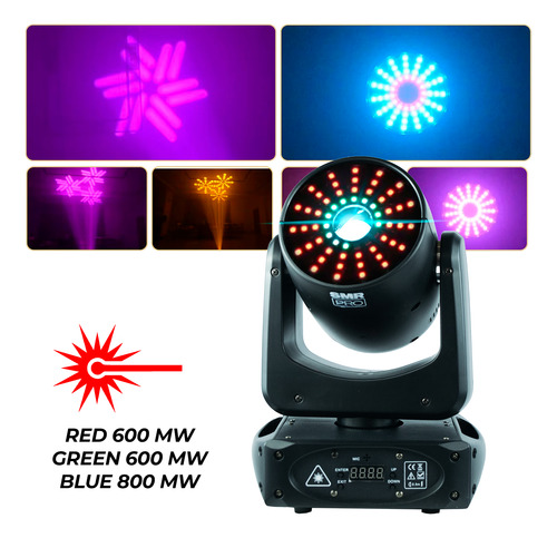 Cabeza Móvil Laser Nexus 2 2w Full Color Aro Led Rgb Dmx Dj