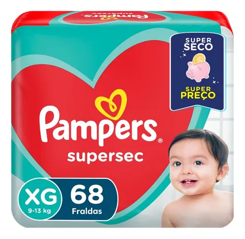 Fralda Pampers Supersec Tam Xg Com 68 Fraldas