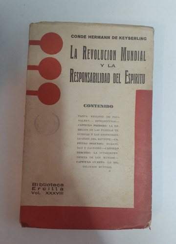 La Revolución Mundial Y La Responsabilidad Del Espíritu. 