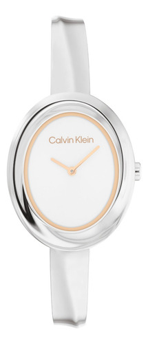 Reloj Calvin Klein Dama Twisted Bezel 25100055 Plateado