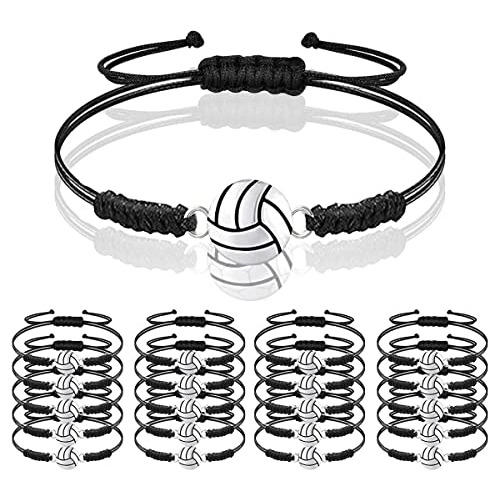 20 Pcs Volleyball Bracelet Sports Charm Bracelet Adjust...